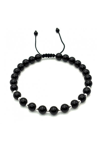 BIJUTERIA NEAGRA Bracelet with 925 Silver and 6mm Onyx balls