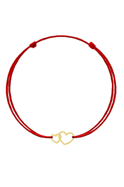 BIJUTERIA NEAGRA 14K Gold Heart Pendant Bracelet