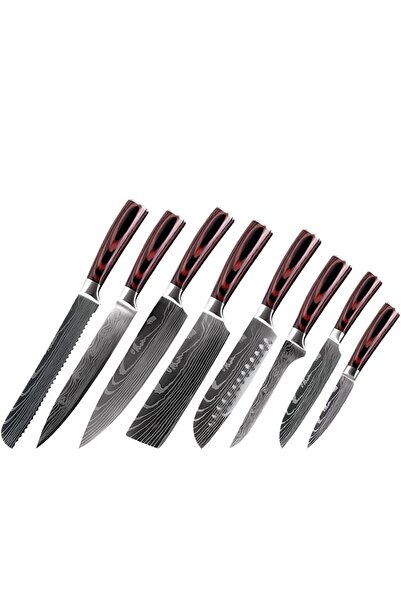 hocho Set 8 cutite profesional SHIRO GAMI, otel Japonez HRC 60, maner Deluxe ...