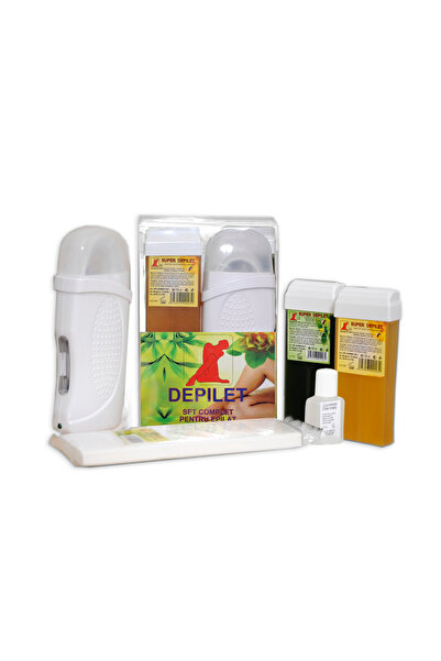 Depilet set epilat cu incalzitor, - 2cartuse ceara - 1 naturala +1 musetel, 2...