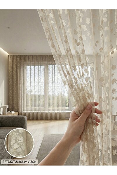 LEVENT ÖZEL PratikTül Raşel Dokuma Tül Perde 300en255boy