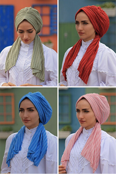 Sahra Şal Dünyası 4 Adet Simli Kumaş Tasarım Model Şal