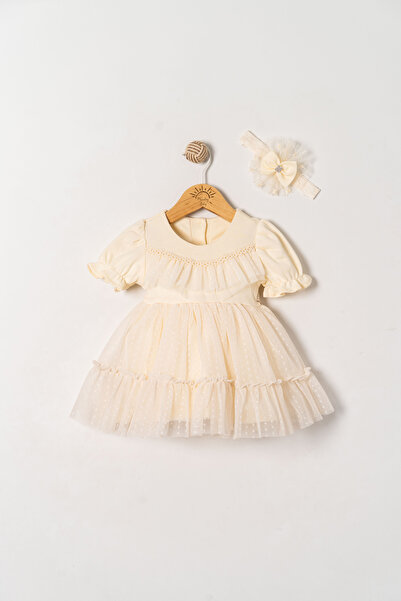 Miniday Baby Baby Girl Mevlütlük Dress Summer Bandana Lace Newborn Hospital R...