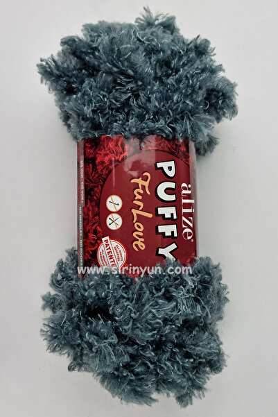 Alize Puffy FurLove Parmakla Örülen Örgü İpi 87-Kömür Gri