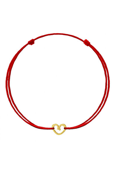 BIJUTERIA NEAGRA 14K Gold Heart Pendant Bracelet