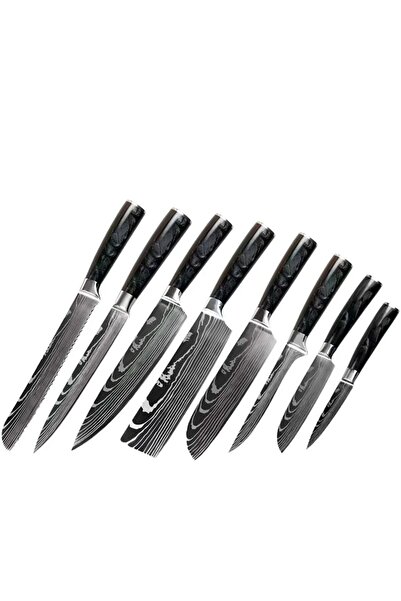 hocho Set of 8 professional Hocho knives, Japanese steel HRC 60, laser harden...