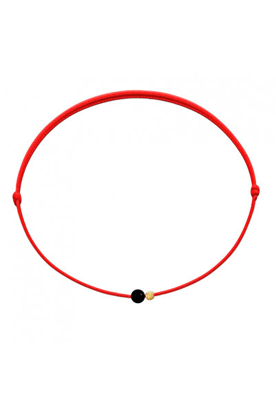 BIJUTERIA NEAGRA Brățară Mărțișor cu AUR de 14K și Bilă de Onyx