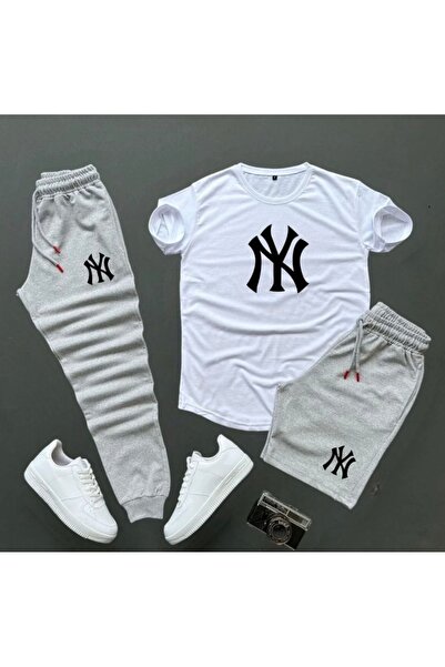 FS CABİN Unisex T-shirt - Sweatpants - Shorts 3-Piece Summer Sweat Suit Combi...