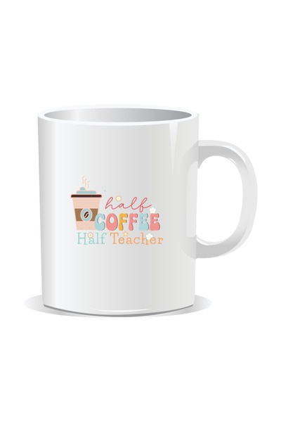 Mug Mania Cana personalizata pentru profesori, Half coffee, Half teacher