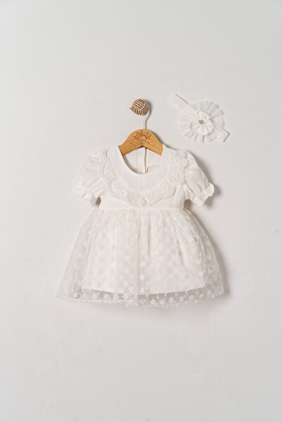 Miniday Baby Baby Girl Mevlütlük Dress Summer Bandana Lace Newborn Hospital R...