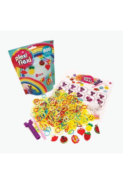 plexi flexi Set creativ - - 800 elastice 8 Charms, Multicolor