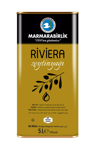 MarmaraBirlik Riviera Zeytinyağı 5 L Teneke – Yemeklik & Kızartmalık | Dengel...