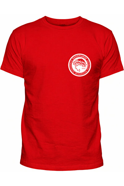 Efendioğlu Design تي شيرت أطفال قطني بأكمام قصيرة مطبوع عليه شعار OLIMPIAKOS