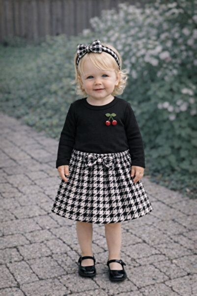 ygz junior fustă, bluză, bandană, fetiță, set de sărbătoare din 3 piese