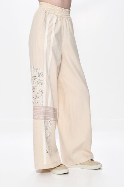 DQMANE Tasarım Taşlı Pantolon