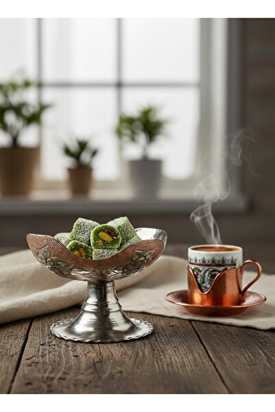 Zinnun Copper Handcrafted Patterned Small Gondola/Sugar Bowl/Turkish Delight ...