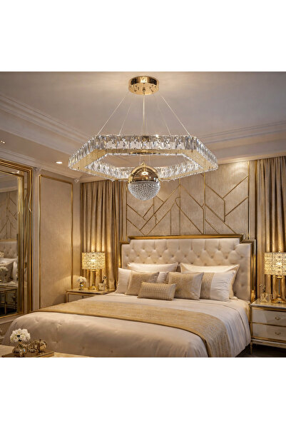 TREND 40LIK ALTIGEN GOLD TOPLU KRİSTAL AVİZE