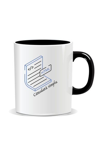 Mug Mania Cana personalizata cu mesaje pentru programatori, HTML, cateodata s...