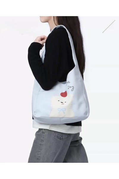 street&bagdnz Geantă de umăr cu design funcțional, albastru praf, cu model ur...