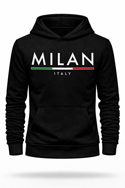 metsawear Black Premium Printed Slim Fit Hooded Sweatshirt – 3 Thread Count E...