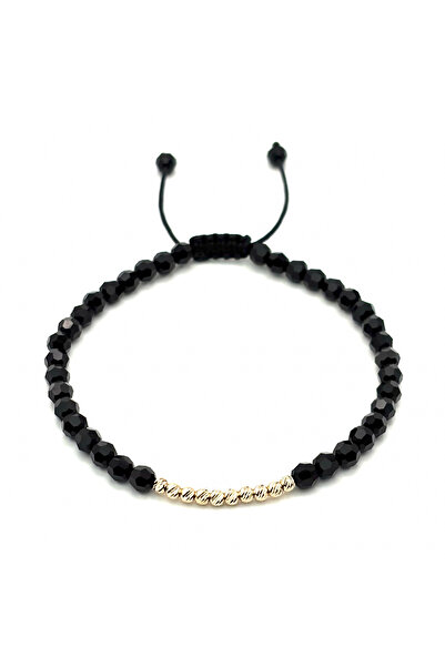BIJUTERIA NEAGRA Brățară cu 10 bile din aur de 14K și cristale Preciosa