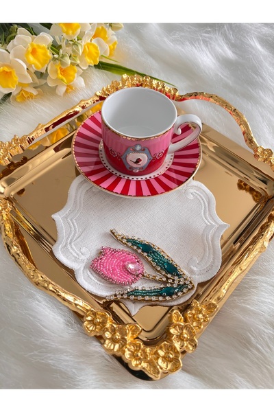 KUMSAL ÇEYİZ 2 Adet Sunumluk,Kahve Sunum Peçetesi,Sunum Peçetesi,Kahve Peçetesi