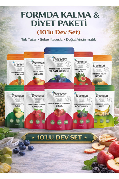 Freezeva مجموعة الحفاظ على اللياقة والحمية (10 قطع) - مجموعة غذائية من الفواك...
