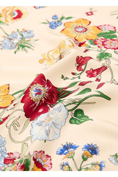 MANGO Woman Çiçekli saten fular