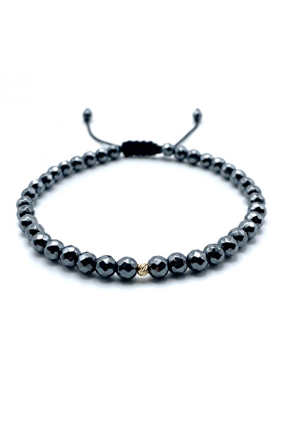 BIJUTERIA NEAGRA Brățară din aur de 14K și hematit cu bile