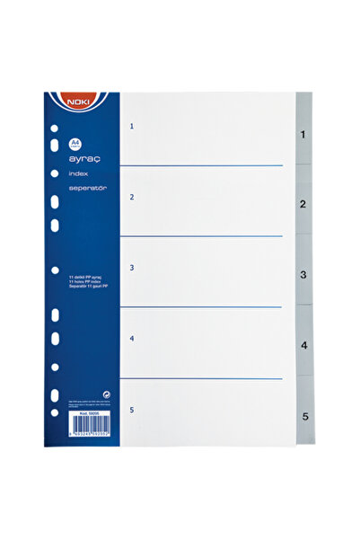 Noki فواصل A4 عدد 1-5 بلاستيك 10 عبوات 59205