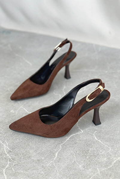 GOFFSHOES Women's Ovis Pointed Heeled Shoes - Brown-Suede