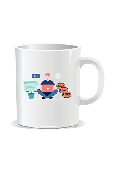 Mug Mania Personalized mug with messages for programmers, Java, Sleep, Repeat
