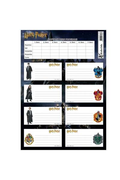 KESKİN COLOR Ders Programlı Etiket Harry Potter 3 Lü
