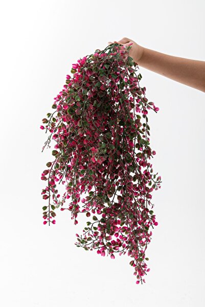 Güleç Yapay Çiçek Yapay Japon Şimşir Sarkan 80 Cm 5 Dal Yeşil Kırmızı