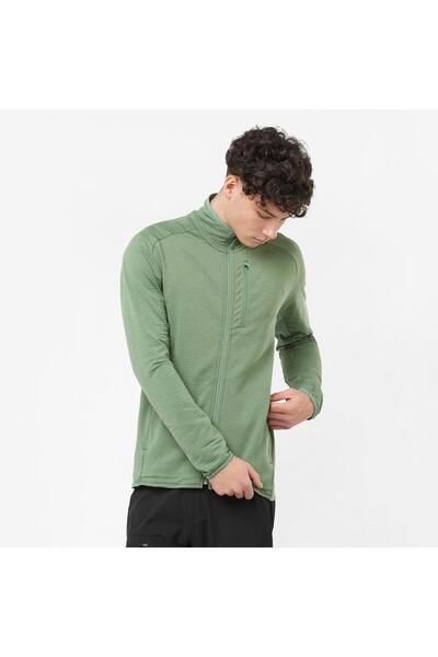 Salomon ESSENTIAL LIGHTWARM Erkek Tam Fermuar Polar Laurel Wreath LC2111300