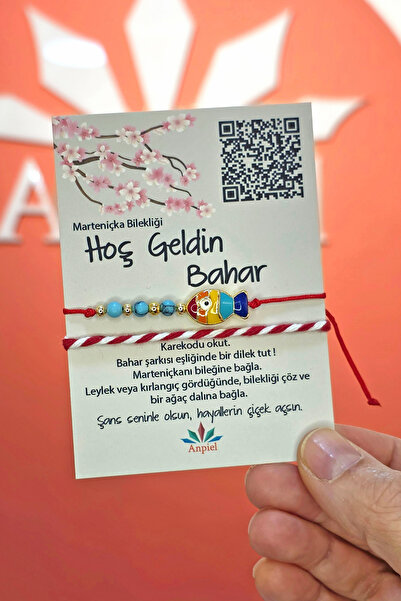 Anpiel Renkli Balık Turkuaz Doğal Taşlı Şarkı Hediyeli Marteniçka Dilek Bilek...