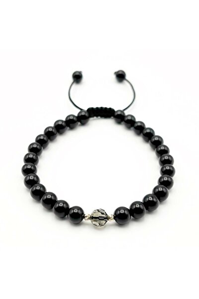 BIJUTERIA NEAGRA Bracelet with 14K GOLD balls and Onyx and Preciosa Crystal B...
