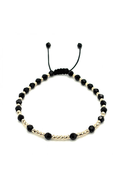 BIJUTERIA NEAGRA Brățară cu 37 de bile din aur de 14K și cristale Preciosa