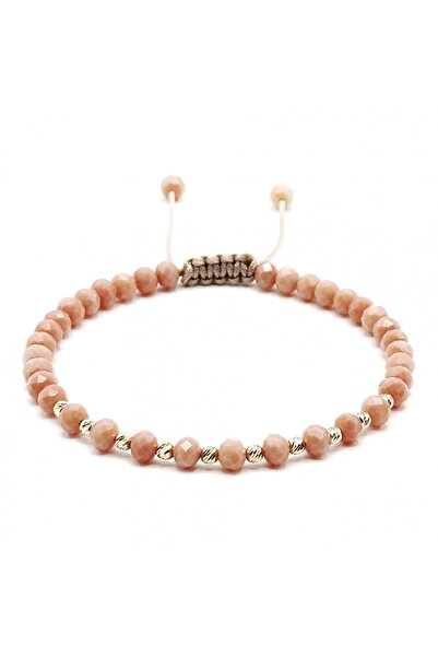 BIJUTERIA NEAGRA Brățară cu 10 bile din aur de 14K și cristale bej roz -