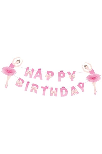 SDX Market Γιρλάντα με ροζ μπαλαρίνες για χρόνια πολλά