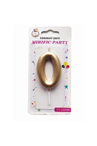 Balon Κερί για τούρτα γενεθλίων Αριθμός 0, Χρυσό