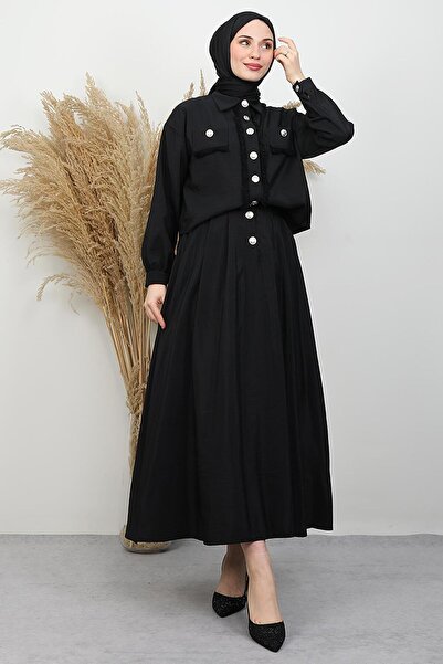 GİYZAMİLA Tassel Detail Suit Black