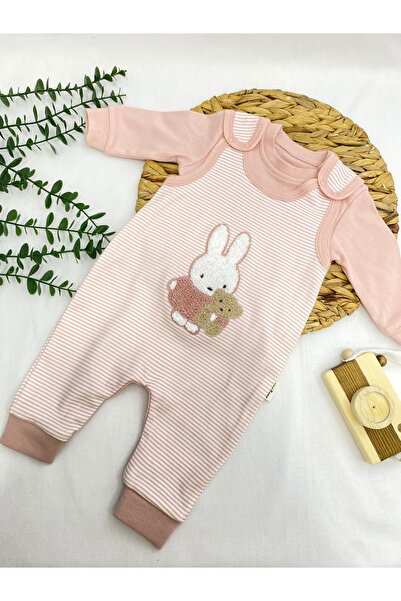 Babycan SALOPET ÇIZGILI TAVŞANLI TAKIM