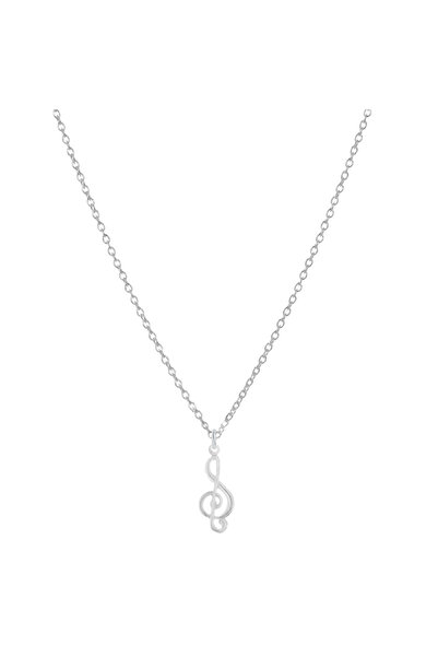 BIJUTERIA NEAGRA 925 Silver G-Key Pendant Necklace