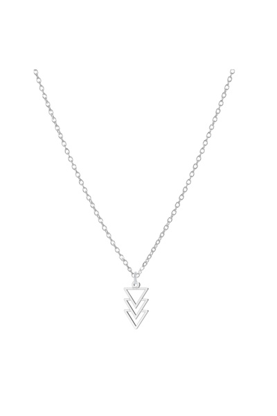 BIJUTERIA NEAGRA 925 Silver Triangle Pendant Necklace