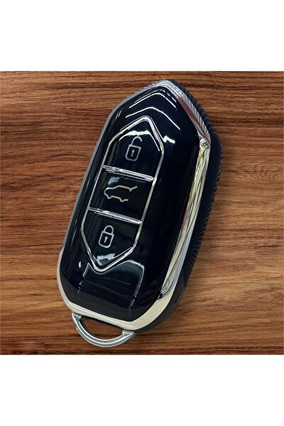 ÖZEN KEYS Togg T10x T10F 3 Tuşlu Smart Nano Koruma Anahtar Kılıfı Siyah Gümüş...