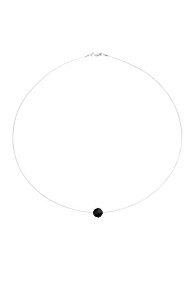 BIJUTERIA NEAGRA Colier din sârmă transparentă cu cristale negre Preciosa