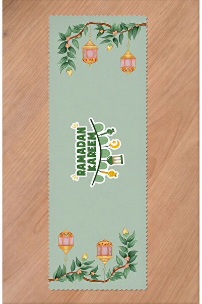 GREENDECOR Ramadan Eid Mubarak Crescent Mosque Floral Pattern Printed Table R...