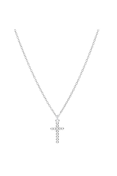 BIJUTERIA NEAGRA Colier cu pandantiv cruce stilizată din argint 925