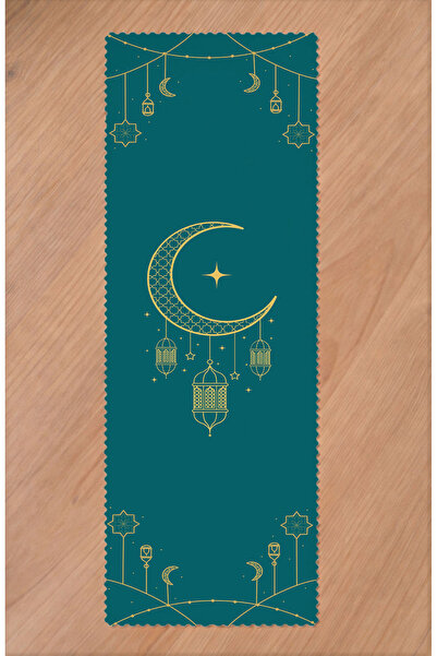 GREENDECOR Ramadan Eid Mubarak Crescent Mosque Floral Pattern Printed Table R...